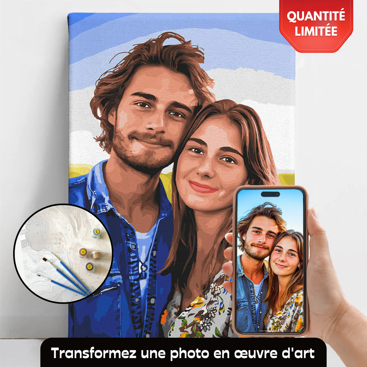 KIT DE PEINTURE PAR NUMEROS PERSONNALISÉ (TOUT INCLUS)